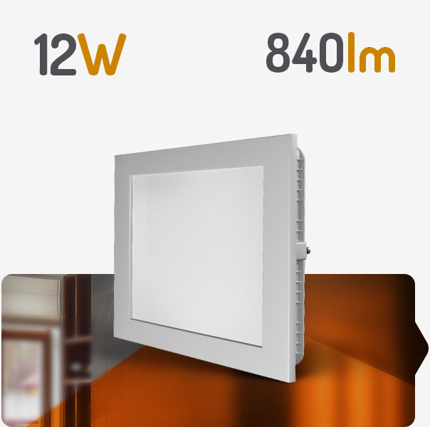 Luminária LED Quadrada de Embutir - 12W